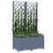 vidaXL Garden Planter with Trellis Dark Gray 31.5x15.7x53.5 PP